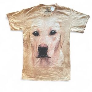 The Mountain Tan T-Shirt With Dog Art